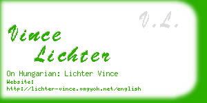 vince lichter business card